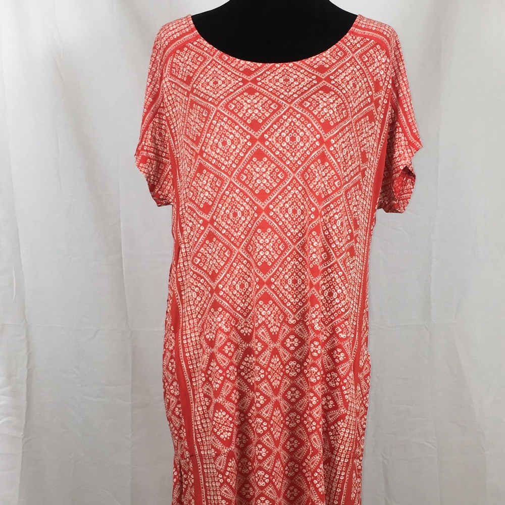 Lucky Brands Orange Maxi Boho With Pockets Dress M